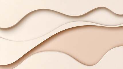 Abstract Beige and Cream Wave Layers Design