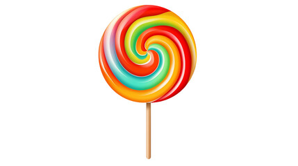 Delicious Rainbow Swirl Lollipop on Stick Candy Sweet Treat Dessert Colorful