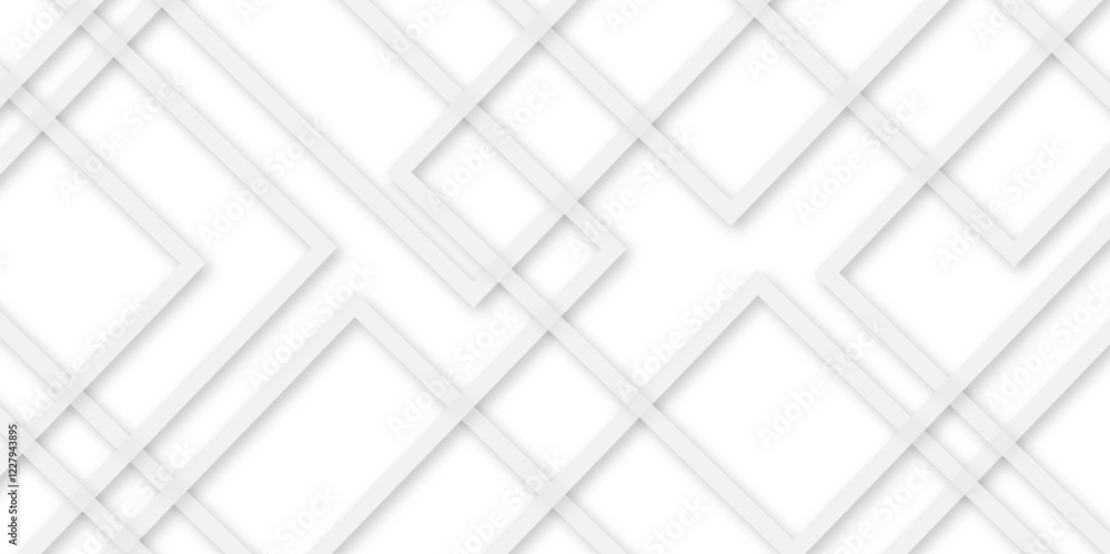 Poster abstract seamless random geometric white, gray square lines pattern on a transparent background desi