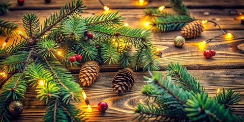 Hand-Drawn Pine, Spruce & Fir Branches: Winter Christmas Decoration Elements