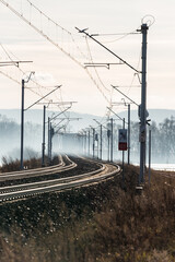 Tory kolejowe w Goczałkowicach zdrój, Śląsk.  © Elżbieta Kaps