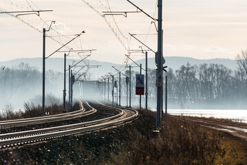 Tory kolejowe w Goczałkowicach zdrój, Śląsk.  © Elżbieta Kaps
