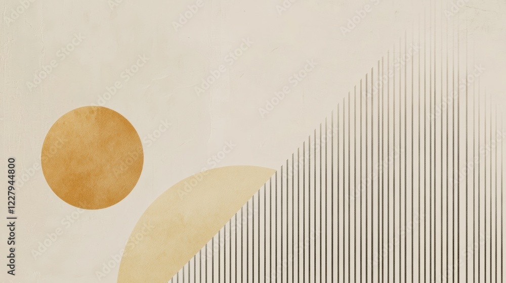 Leinwandbilder abstract composition featuring geometric shapes and muted colors with a focus on circles and lines i