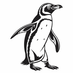 penguin vector silhouette black design white background