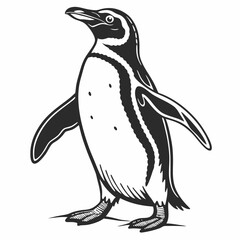 penguin vector silhouette black design white background