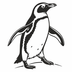 penguin vector silhouette black design white background