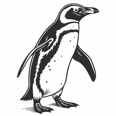 penguin vector silhouette black design white background