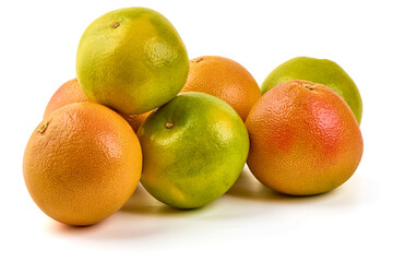Grapefruits, isolated on white background.