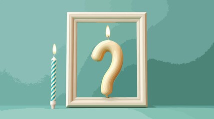Birthday Candle Number Nine Happy Flat Vector Illustration