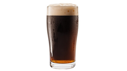 Refreshing Glass of Dark Beer with Creamy Head Perfect for Brewery Ads Craft Beer Websites and Drink Menus