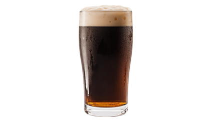 Refreshing Glass of Dark Beer with Creamy Head Perfect for Brewery Ads Craft Beer Websites and Drink Menus