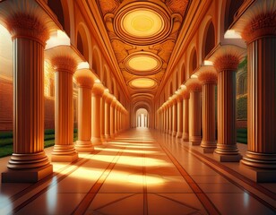 Obraz premium corridor with columns
