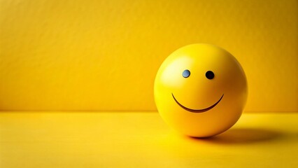 Fototapeta premium Happy Yellow Ball Smiling Joyfully - Perfect for Children's Products & Designs