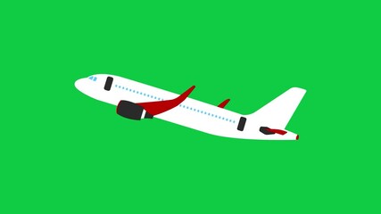 Animated airplane flying on a green screen, perfect for travel, tourism, and aviation-themed content. High-resolution stock footage for branding, digital marketing, and motion graphics. - Powered by Adobe