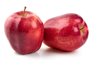 Red prince apples, isolated on white background.