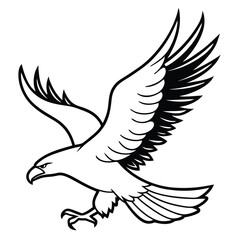 Fototapeta premium eagle line art vector design with white background