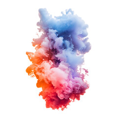 Fototapeta premium Colorful smoke cloud abstract design isolated on transparent background