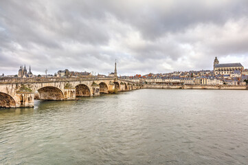 The Jacques Gabriel Bridge in Blois, in France