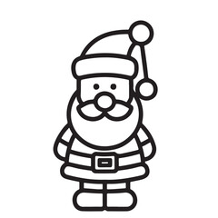 Cute Cartoon Santa Claus Line Art Christmas Illustration