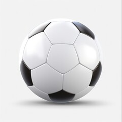 Fototapeta premium Realistic Soccer Ball 3D Isolated on White. Symbolic Design of Football Icon