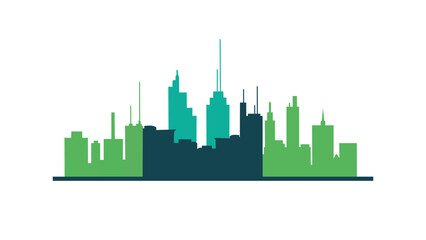 Fototapeta premium Minimalist City Skyline silhouette land scape Illustrations 