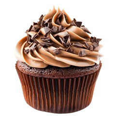 Chocolate cupcake frosting dessert sweet isolated on transparent background