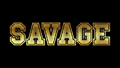 Hand drawn flat design savage logo template vector illustration.