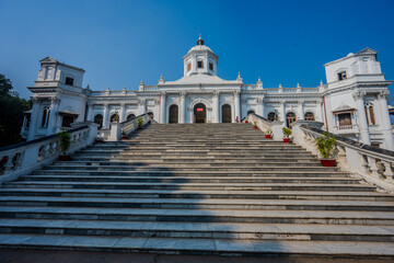 Fototapeta premium Grand Staircase Leading to Tajhat Palace, a Historic Landmark in Rangpur, Bangladesh