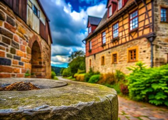 Historic Mill Base, Fulkum, Germany - Architectural Detail Stock Photo