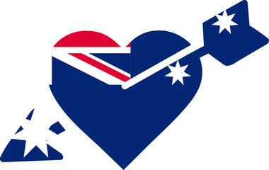 Astralia heart arrow flag icon
