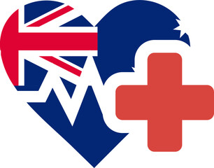 Obraz premium Astralia heart care flag icon 