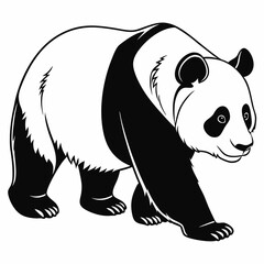 Panda vector silhouette black design white background