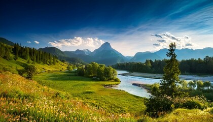 Obraz premium lake and mountains