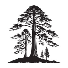 Stunning Redwood Tree silhouette for eco-friendly and nature visuals - Redwood tree silhouette - Redwood tree vector - Redwood tree illustration - Redwood silhouette - Redwood vector
