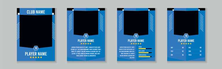 trading card template design for sports, picture frame for player performance, photo frame or border collection for hockey, basketball and football player, sports flyer design, template eps 10.