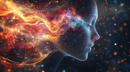 A futuristic algorithm visualized as flowing data streams where each pathway branches into different entrepreneurial ventures illustrating the process of ideation and exeion.