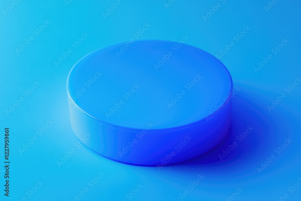 Poster a blue circle is on a blue background. the circle is the only object in the image. the blue color of