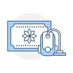 Carpet Cleaning icon. Carpet and Vacuum Cleaner Representing Deep Cleaning for Rugs