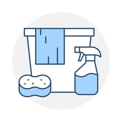Deep Cleaning icon. Sponge and Cleaning Tools Representing Thorough Home Sanitation