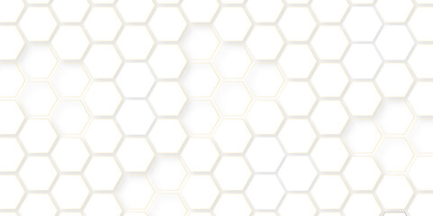 Abstract seamless honeycomb hexagon background. Geometric texture white gray pattern design.
