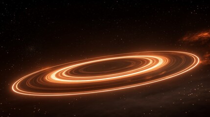 Fototapeta premium Cosmic Wallpaper with Luminous Concentric Rings in Deep Space