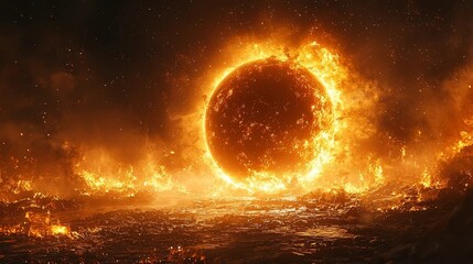 Obraz premium Cosmic Anomaly Swallows Earth into Glowing Black Hole as Stars Distort in Apocalyptic Sci Fi Backdrop