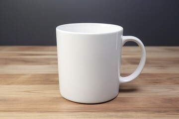 Simple Elegance: White Ceramic Mug for Your Morning Coffee. Perfect Single Cup for Household Use or Office Breaks