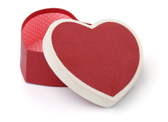 Open heart shaped gift box