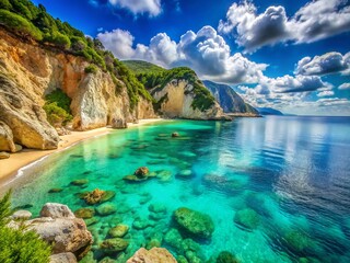 Obraz premium Kefalonia, Greece: Stunning Zatoczka Beach Landscape Photography