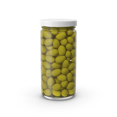 glass jar with green olive