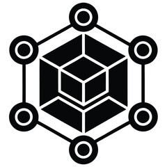 Blockchain Network Icon Vector Illustration Design for Digital Cryptocurrency and Technology Projects