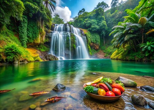 Kribi Waterfall:  Cameroon's Coastal Cascade, Dramatic Ocean Plunge, Seafood Feast