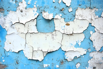 Obraz premium A battered blue wall