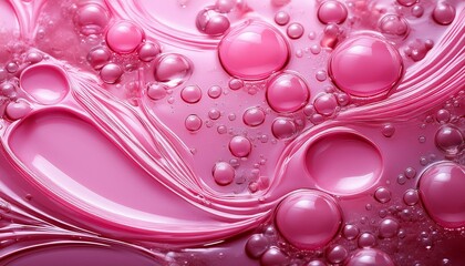 textured pink gel with bubbles spread across a smooth surface in a creative design